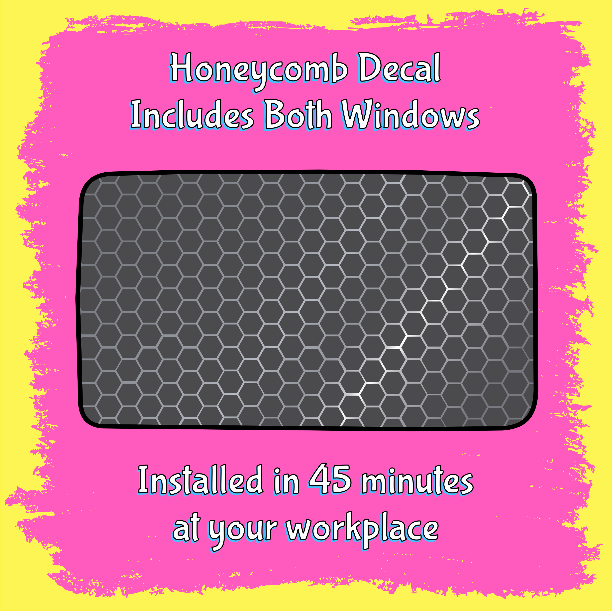 Honeycomb Matte Black Side Window Decals INSTALLED